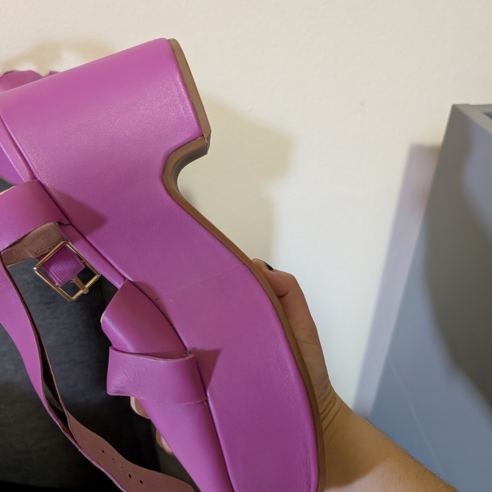 Charlotte Stone Vibrant Purple Platform Sandals - Picture 9 of 9